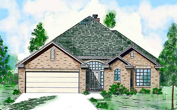 House Plan 57169 with 3 Beds, 3 Baths, 2 Car Garage Elevation