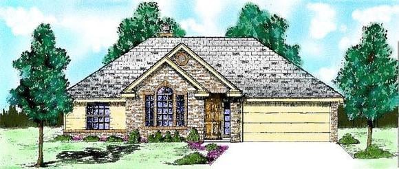 Traditional House Plan 57173 with 3 Beds, 2 Baths, 2 Car Garage Elevation