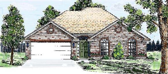 Traditional House Plan 57177 with 3 Beds, 2 Baths, 2 Car Garage Elevation