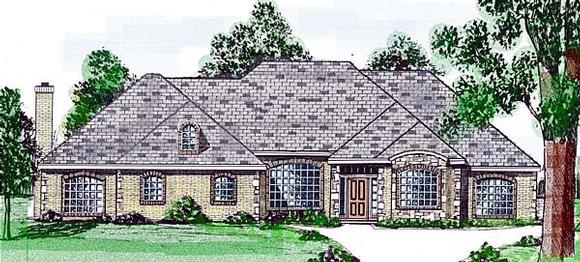 House Plan 57178 with 4 Beds, 4 Baths, 3 Car Garage Elevation