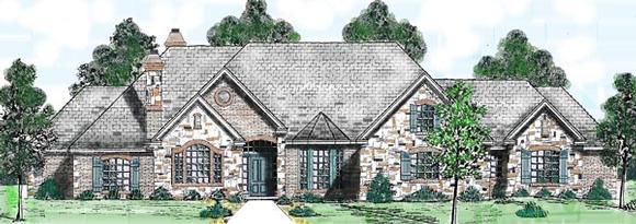 Ranch House Plan 57191 with 4 Beds, 4 Baths, 3 Car Garage Elevation