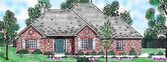 Traditional House Plan 57231 with 3 Beds, 2 Baths, 2 Car Garage Elevation