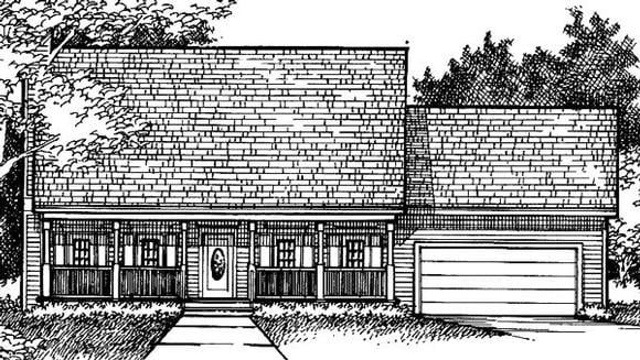 Country House Plan 57335 with 3 Beds, 2 Baths, 2 Car Garage Elevation