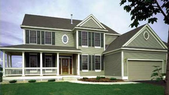 Country, Farmhouse House Plan 57336 with 4 Beds, 3 Baths, 3 Car Garage Elevation