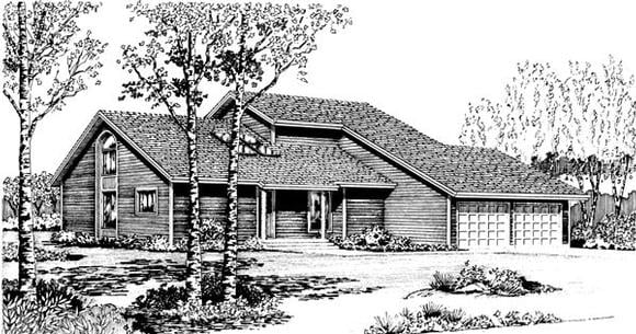 House Plan 57364 with 3 Beds, 2 Baths, 2 Car Garage Elevation