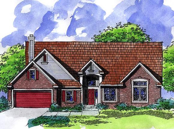 Country, One-Story, Ranch House Plan 57499 with 3 Beds, 2 Baths, 2 Car Garage Elevation