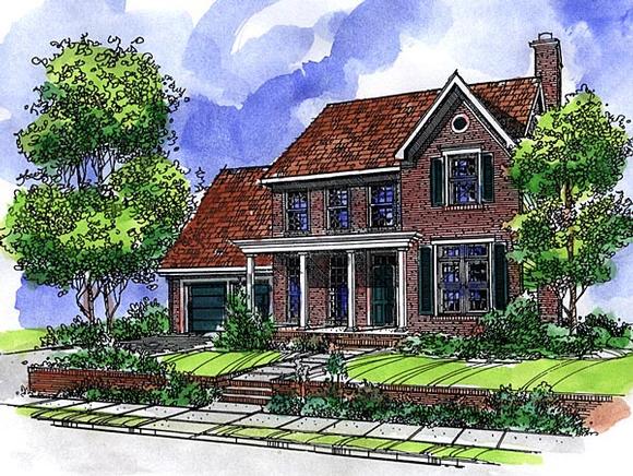 Country House Plan 57504 with 3 Beds, 3 Baths, 2 Car Garage Elevation