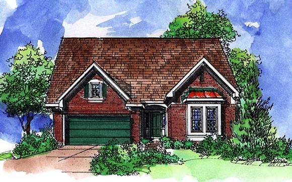 Country, European House Plan 57514 with 3 Beds, 3 Baths, 2 Car Garage Elevation
