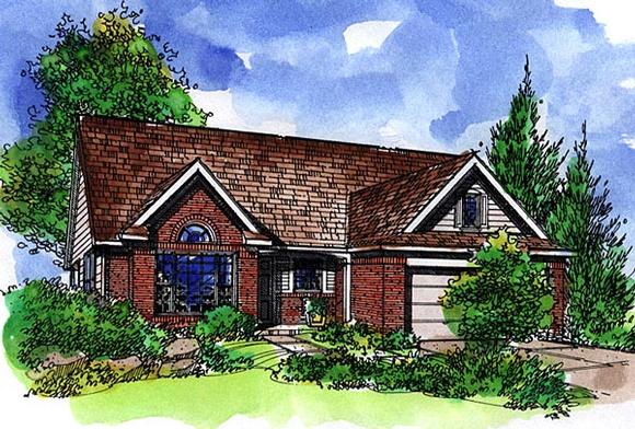 Country, One-Story, Ranch House Plan 57517 with 3 Beds, 2 Baths, 2 Car Garage Elevation