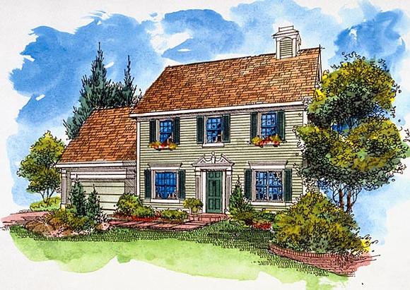 Southern House Plan 57519 with 4 Beds, 3 Baths, 2 Car Garage Elevation