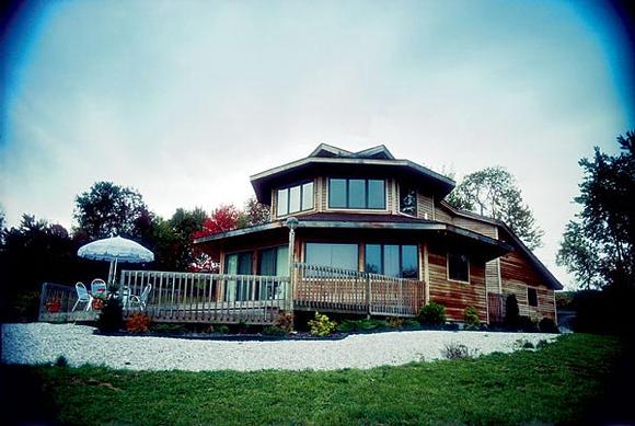 Narrow Lot House Plan 57549 with 2 Beds, 2 Baths, 2 Car Garage Elevation