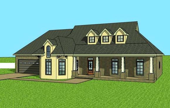 Contemporary, Southern House Plan 57703 with 3 Beds, 2 Baths, 2 Car Garage Elevation