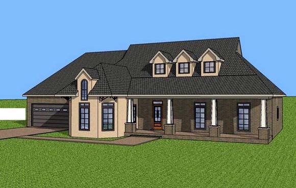 Contemporary, Southern House Plan 57707 with 3 Beds, 2 Baths, 2 Car Garage Elevation