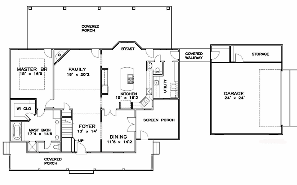 House Plan 57819 - Southern Style With 2368 Sq Ft, 3 Bed, 3 Bath,