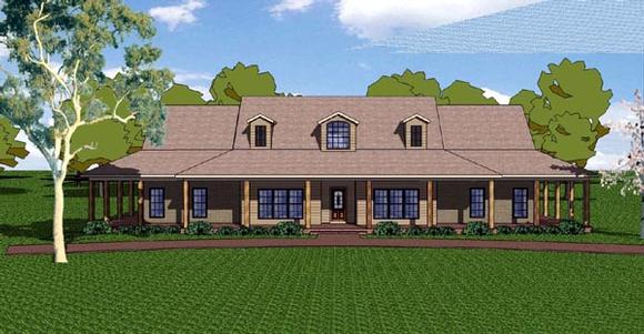 Country, Craftsman, Florida, Southern House Plan 57821 with 3 Beds, 3 Baths, 2 Car Garage Elevation