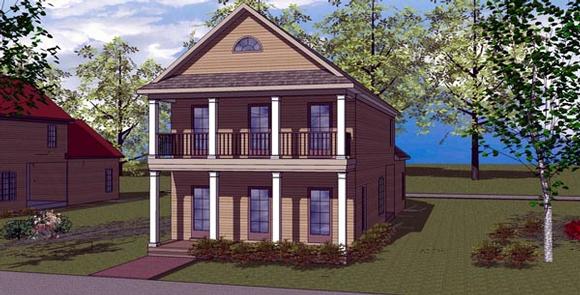 Colonial, Southern House Plan 57865 with 3 Beds, 3 Baths, 2 Car Garage Elevation