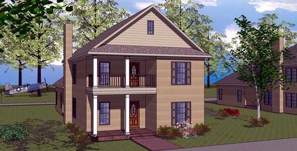 Colonial, Southern House Plan 57868 with 3 Beds, 3 Baths, 2 Car Garage Elevation