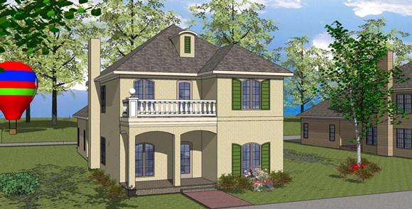 Colonial, Southern House Plan 57870 with 3 Beds, 3 Baths, 2 Car Garage Elevation