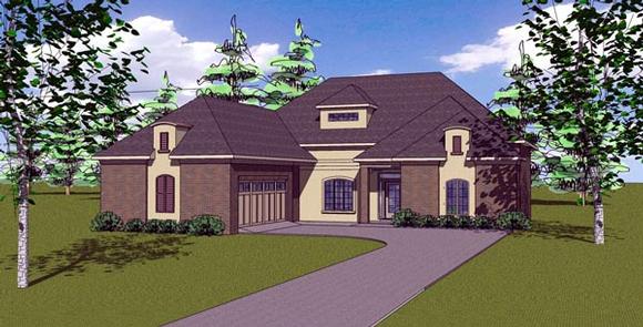 Contemporary, Florida, Southern House Plan 57871 with 3 Beds, 3 Baths, 2 Car Garage Elevation