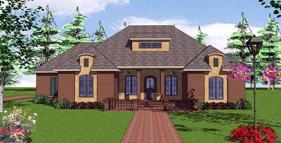 Contemporary, Florida, Southern House Plan 57875 with 3 Beds, 2 Baths, 2 Car Garage Elevation