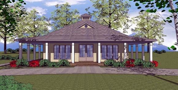 Cottage, Florida, Southern House Plan 57893 with 2 Beds, 2 Baths Elevation