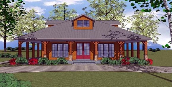 Cottage, Florida, Southern House Plan 57894 with 2 Beds, 2 Baths Elevation