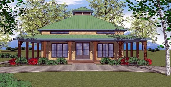 Cottage, Florida, Southern House Plan 57895 with 2 Beds, 2 Baths Elevation
