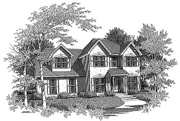 House Plan 58005 with 3 Beds, 2.5 Baths, 2 Car Garage Elevation