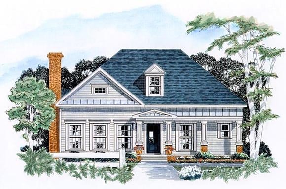 Traditional House Plan 58007 with 3 Beds, 2.5 Baths, 2 Car Garage Elevation