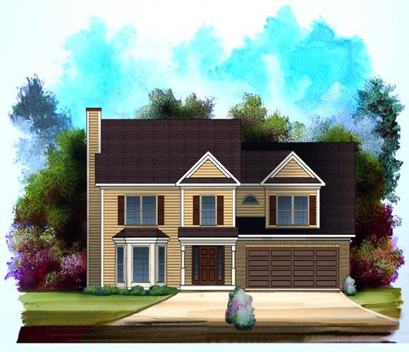 Ranch House Plan 58090 with 3 Beds, 2.5 Baths, 2 Car Garage Elevation