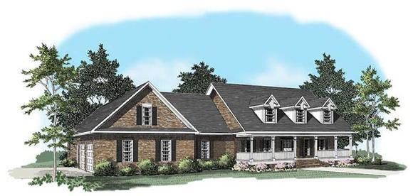 Country House Plan 58117 with 3 Beds, 2.5 Baths, 2 Car Garage Elevation