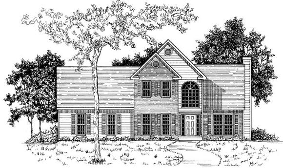 Traditional House Plan 58118 with 3 Beds, 2.5 Baths, 2 Car Garage Elevation