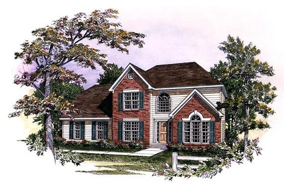 Traditional House Plan 58120 with 4 Beds, 3 Baths, 2 Car Garage Elevation