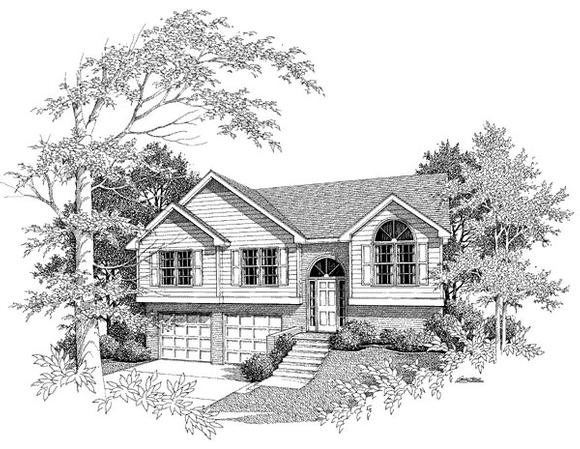 Traditional House Plan 58123 with 3 Beds, 2 Baths, 2 Car Garage Elevation