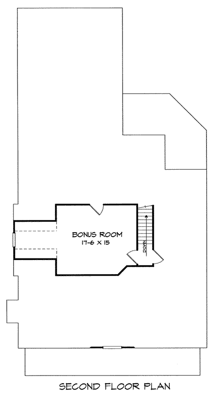 Colonial House Plan 58128 with 3 Beds, 2.5 Baths, 2 Car Garage Second Level Plan