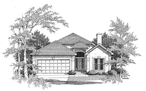 Traditional House Plan 58153 with 2 Beds, 2 Baths, 2 Car Garage Elevation