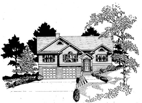 Traditional House Plan 58161 with 3 Beds, 2 Baths, 2 Car Garage Elevation