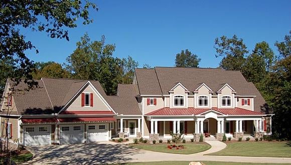 Traditional House Plan 58200 with 4 Beds, 4 Baths, 3 Car Garage Elevation