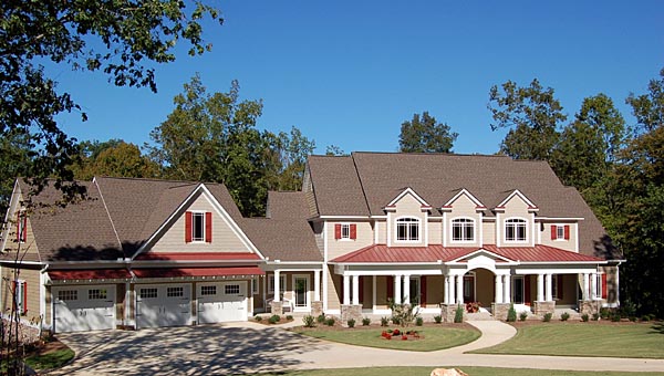 Traditional Plan with 3989 Sq. Ft., 4 Bedrooms, 4 Bathrooms, 3 Car Garage Elevation