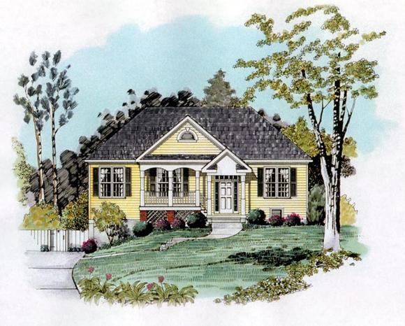 Traditional House Plan 58218 with 3 Beds, 2 Baths, 2 Car Garage Elevation