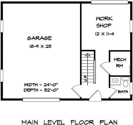 2 Car Garage Plan 58241 First Level Plan