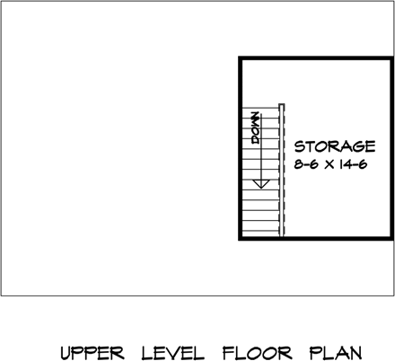 2 Car Garage Plan 58241 Second Level Plan