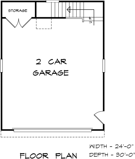 2 Car Garage Plan 58243 First Level Plan