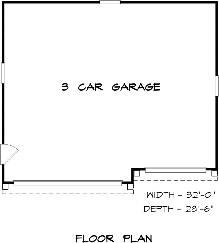 3 Car Garage Plan 58245 Level One