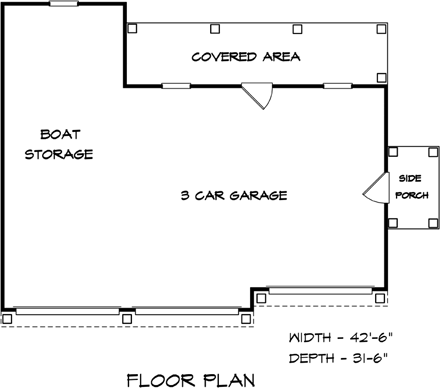3 Car Garage Plan 58246 First Level Plan