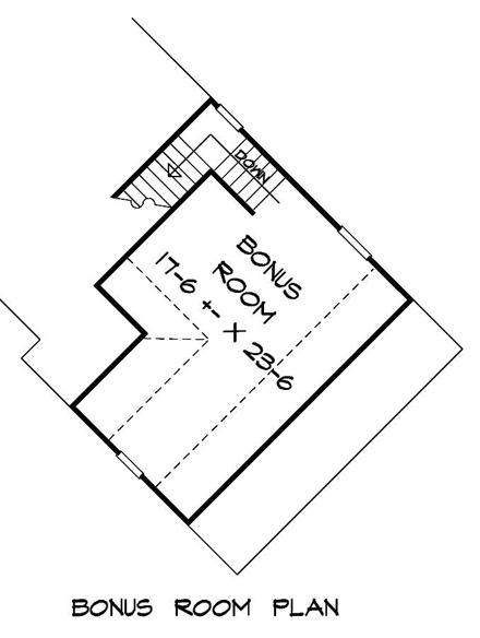 Craftsman House Plan 58254 with 4 Beds, 3 Baths, 2 Car Garage Second Level Plan