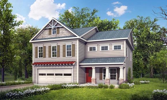 Craftsman, Traditional House Plan 58264 with 4 Beds, 3 Baths, 2 Car Garage Elevation