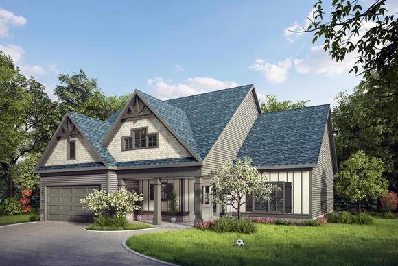 Craftsman, Traditional House Plan 58267 with 4 Beds, 3 Baths, 2 Car Garage Elevation