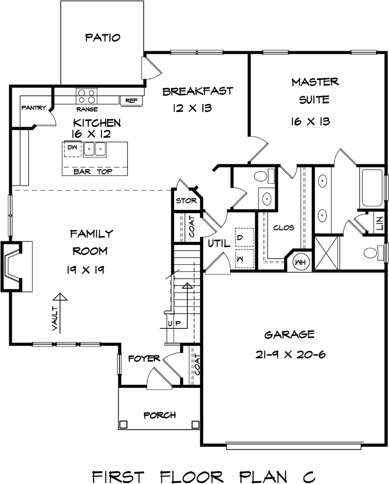 House Plan 58268 - Traditional Style with 2151 Sq Ft, 4 Bed, 2 Ba