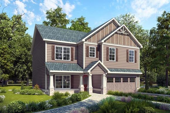 Craftsman, Traditional House Plan 58271 with 4 Beds, 3 Baths, 2 Car Garage Elevation